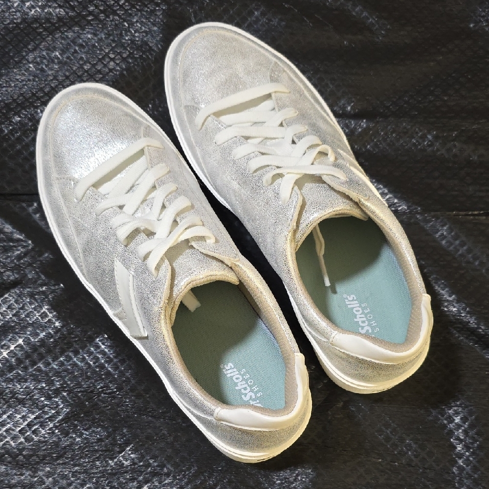 Dr. Scholl's Shimmering Silver Sneakers
